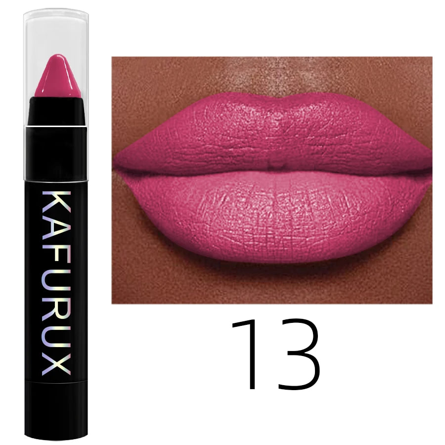 15 Colors Nude Velet Matte Lipstick Pencil Waterproof Long Lasting Red Brown Pink Lip Liner Pen Non-Stick Cup Makeup Lip Tint Pe HIP 13