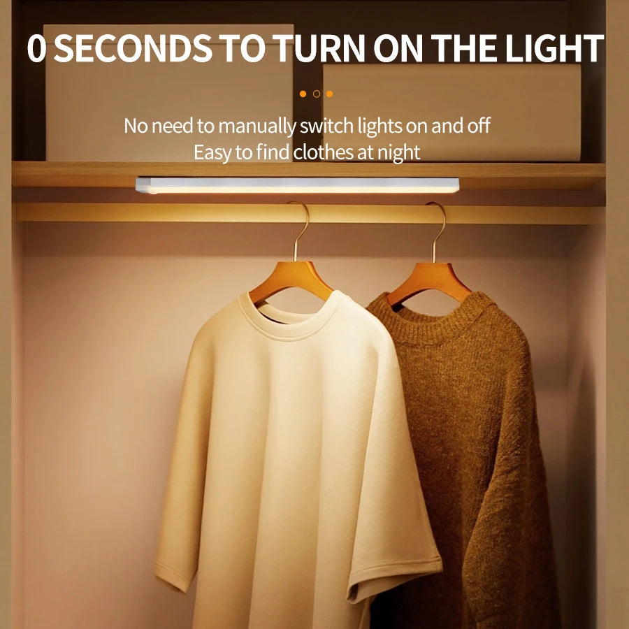 Smart Motion Sensor Night Light Wireless Led Night Lights Kitchen Cabinet Closet Bedroom Night Lamp USB Rechargeable Room Decor HIP