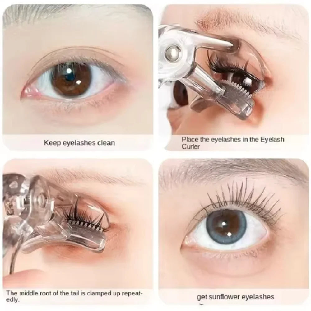 Clear Plastic Eyelash Curler with Comb – Natural Long-Lasting Eyelash Curler HIP