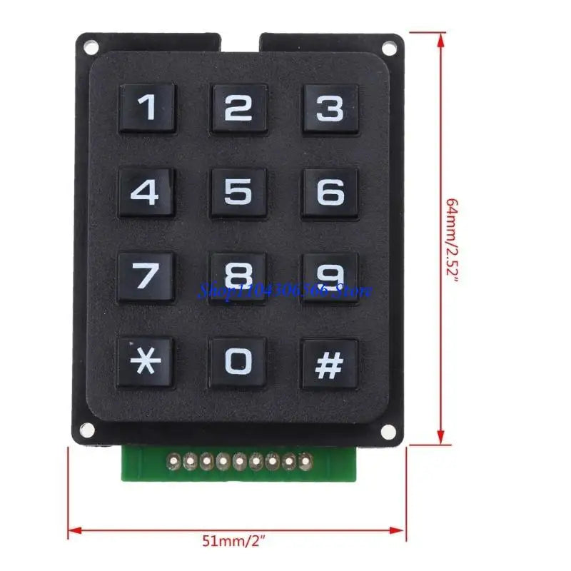 12-Button 4x3 Matrix Membrane Keypad for DIY Electronics Matrix Membrane Keypad HIP