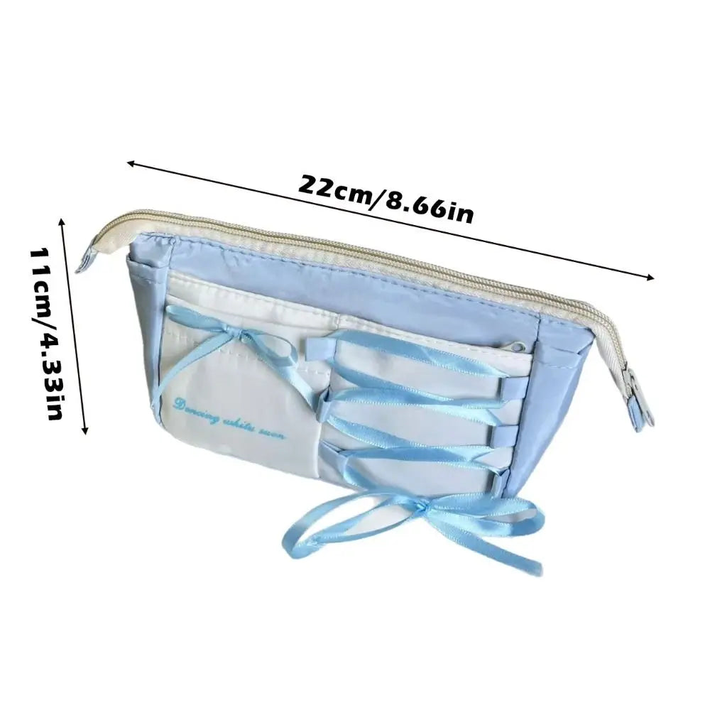 Blue Ballet Bow Pencil Case – Large Capacity Pen Bag Pencil Case HIP