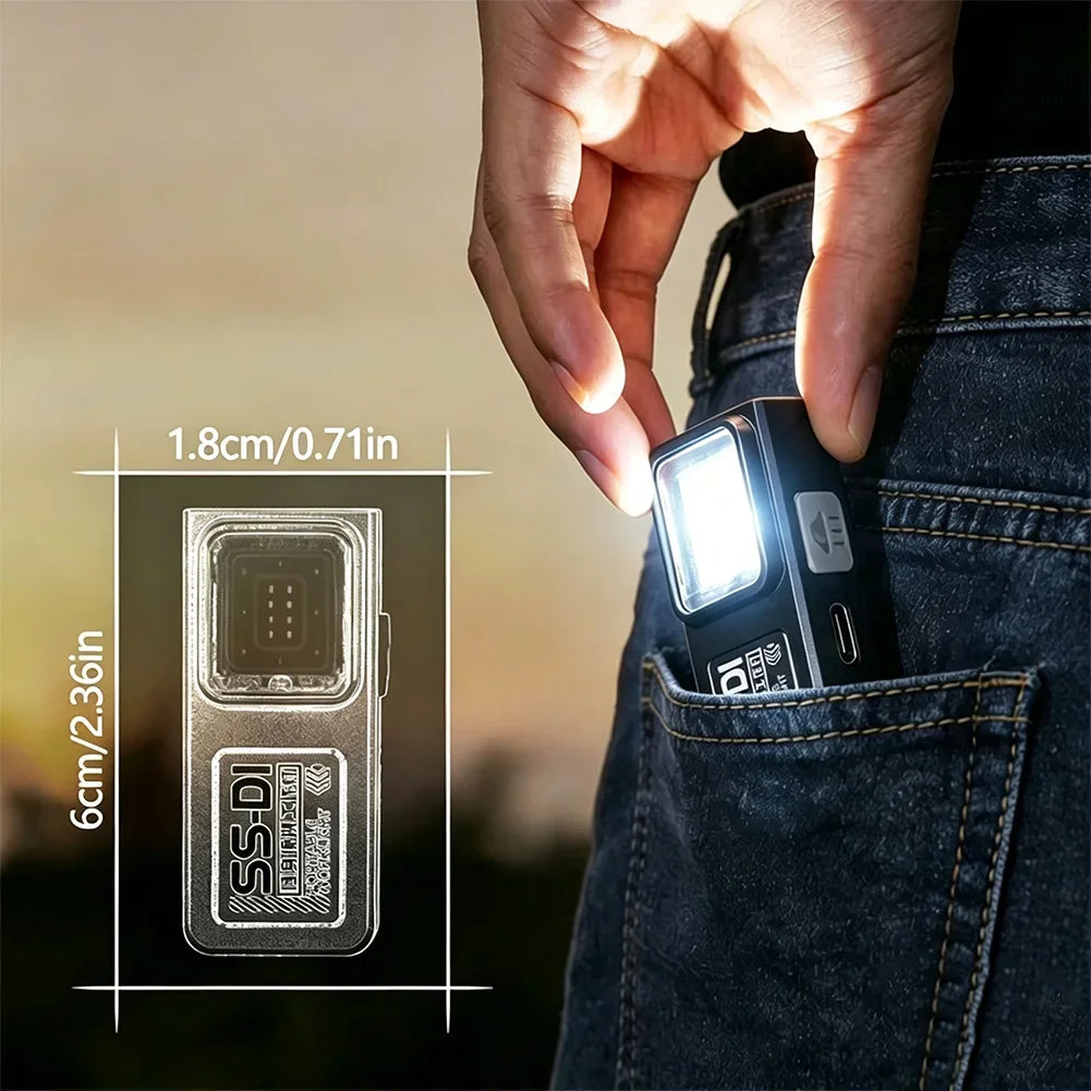 Portable COB LED Flashlight Rechargeable Magnetic Work Light Waterproof Pocket Flashlight Camping Hiking Emergency Outdoor Light HIP