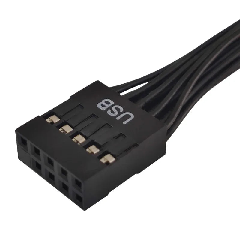 USB 2.0 9-Pin 1-to-2 Splitter Cable – Motherboard Adapter USB Splitter Cable HIP