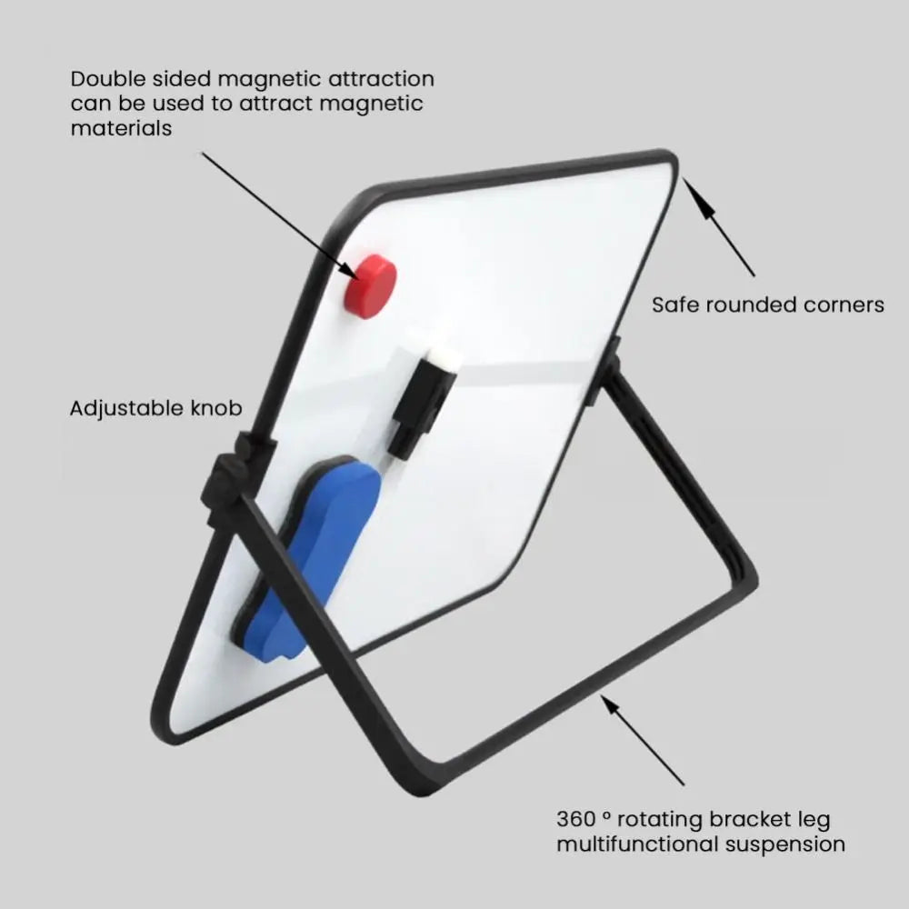 Double-Sided Magnetic Whiteboard with Stand – Desktop Easel Desktop Dry Erase Board HIP