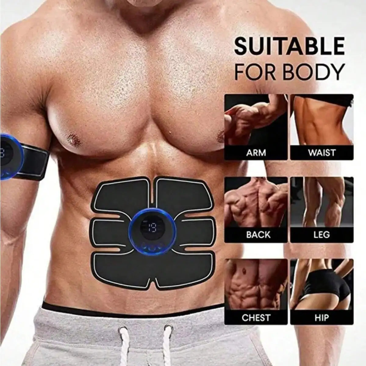 AXH Wireless EMS Muscle Massager – Portable LCD Rechargeable EMS Muscle Massager HIP