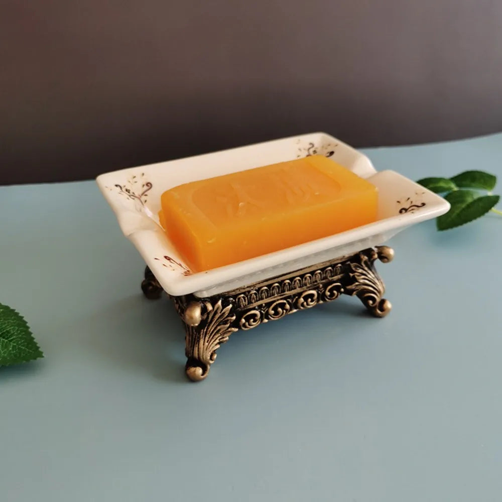 Vintage Ceramic Soap Dish – Self-Draining European Style Ceramic Soap Dish HIP