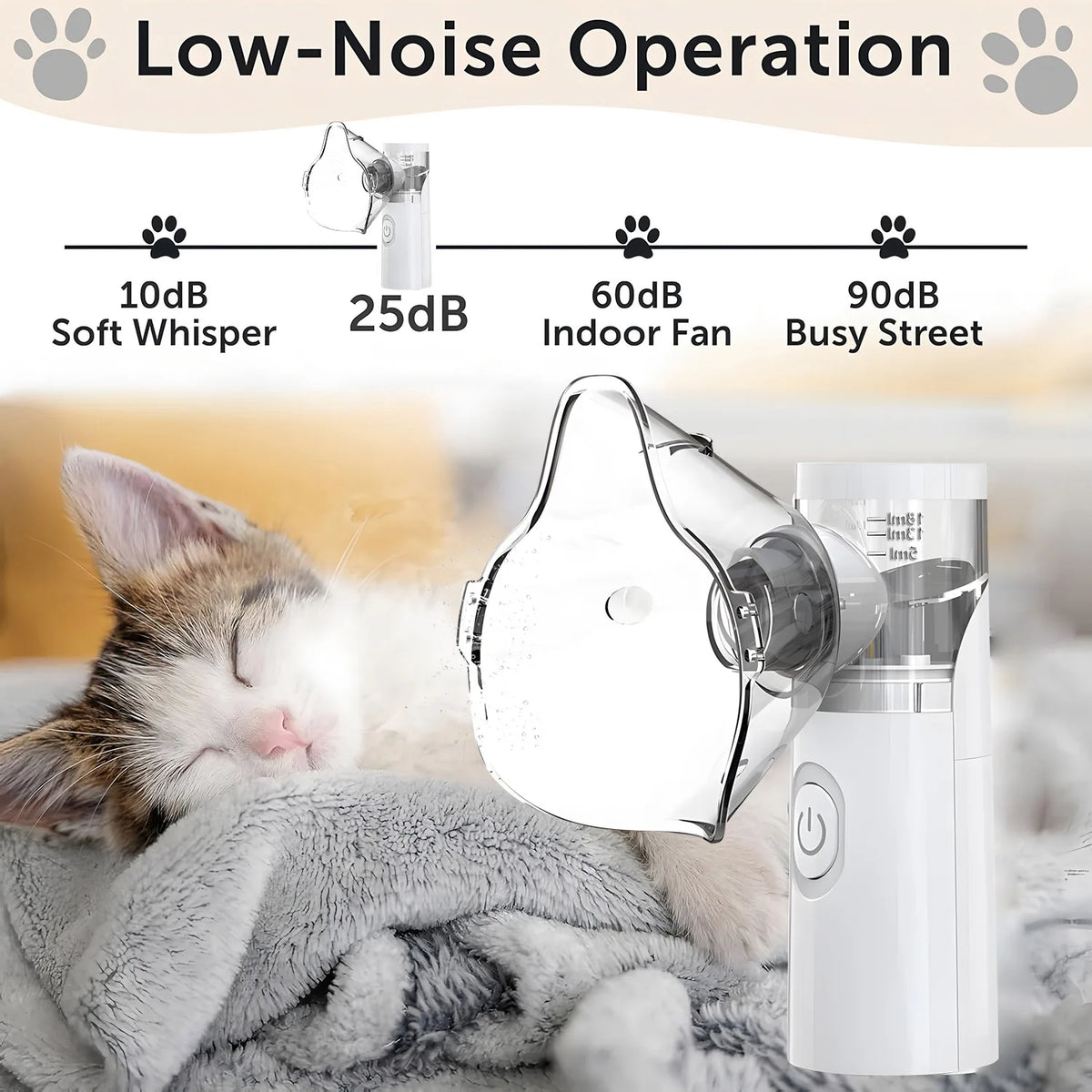 Fireurus Handheld Pet Nebulizer for Cats & Dogs – 2 Masks Pet Nebulizer HIP