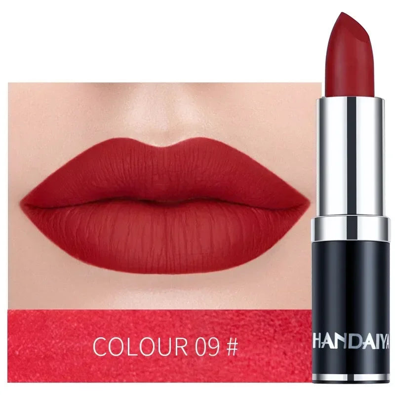 1PC Nude Waterproof Lipstick Matte Pumpkin Color Lipstick Vitamin E Moisturizing Water-Resistant Profissional Lipstick HIP 09