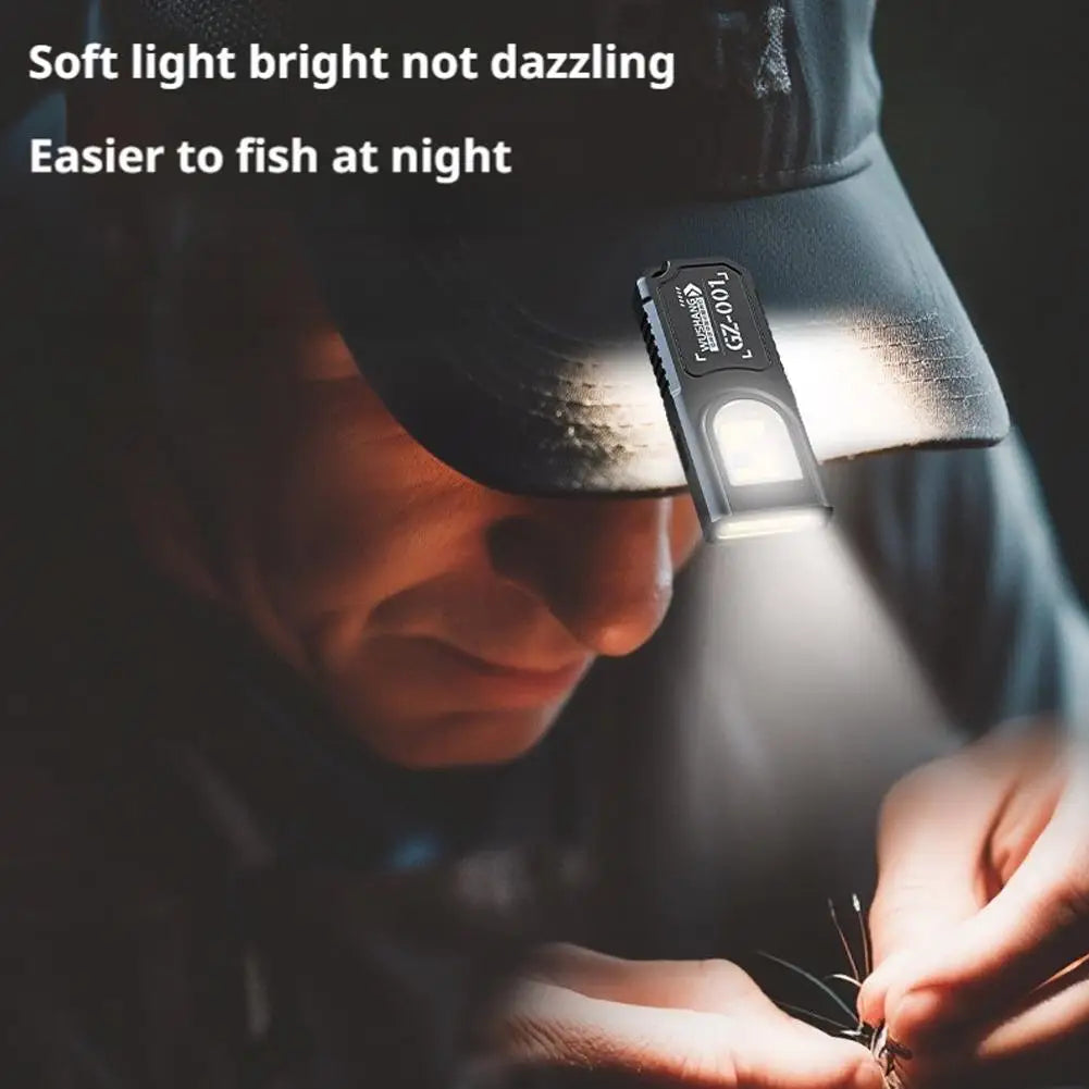 Portable Keychain Flashlight USB Rechargeable LED Flashlight Clip Multifunctional Strong Light Pocket Keychain Work Light HIP