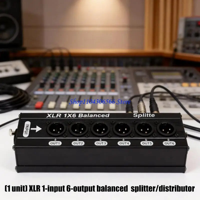 XLR 1 to 6 Balanced Sound Splitter – Metal Pro Audio Audio Signal Splitter HIP
