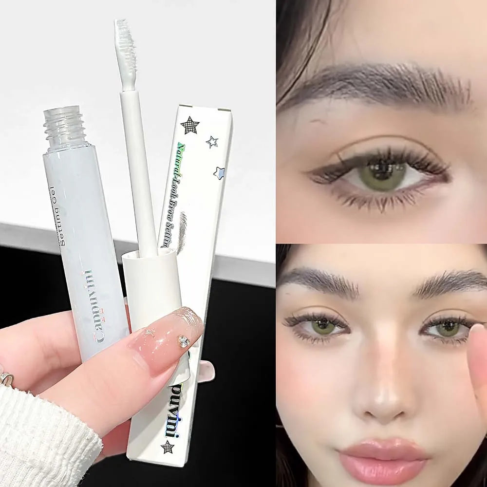 Waterproof 3D Wild Brow Gel Lasting Transparent Brows Styling Gel with Comb Brush Sculpt Fluffy Brows Styling Wax Cosmetics HIP 1Pc