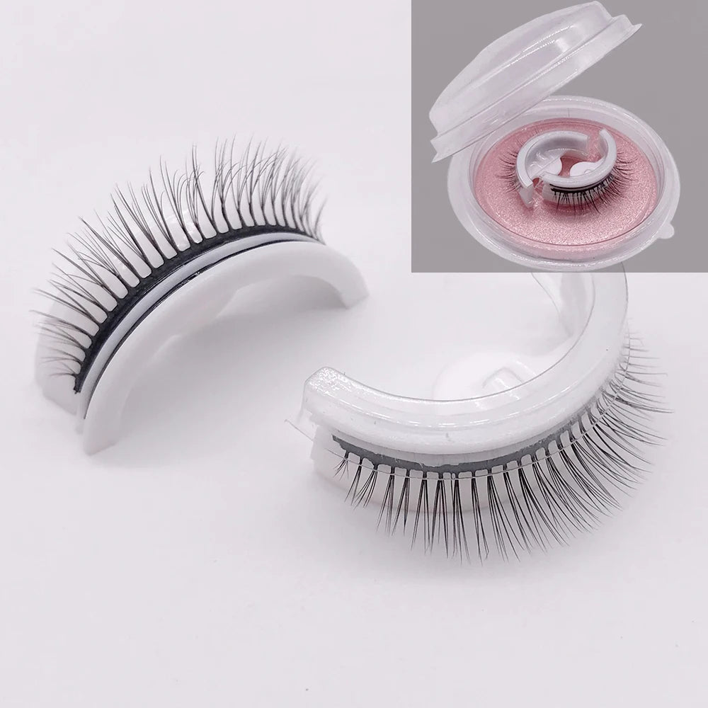 1 pairs Self-adhesive False eyelashes Reusable Natural Long Thick Eyelashes Multiple Reversible Glue-free Eyelashes Dropshipping HIP M27-Nature