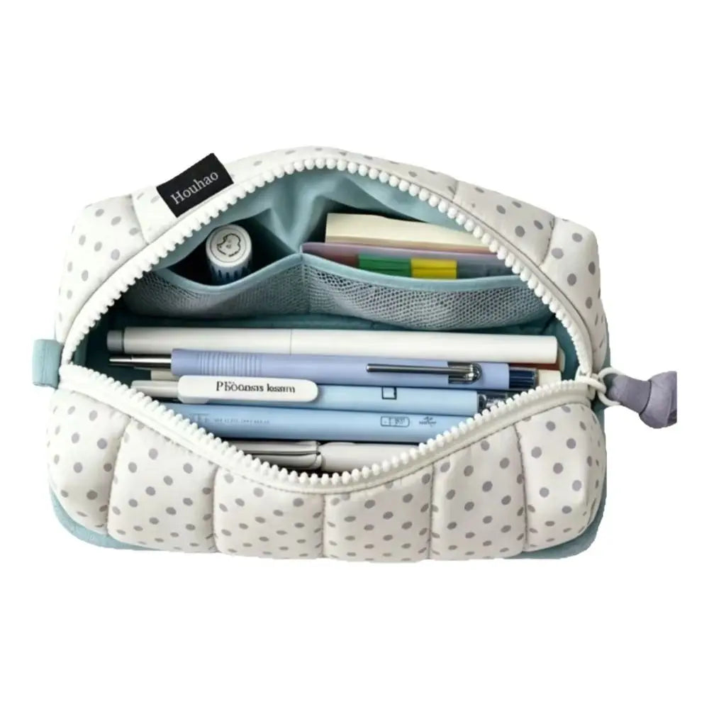 Large Capacity Dot Pattern Pencil Case – Portable Pen Bag Pencil Case HIP