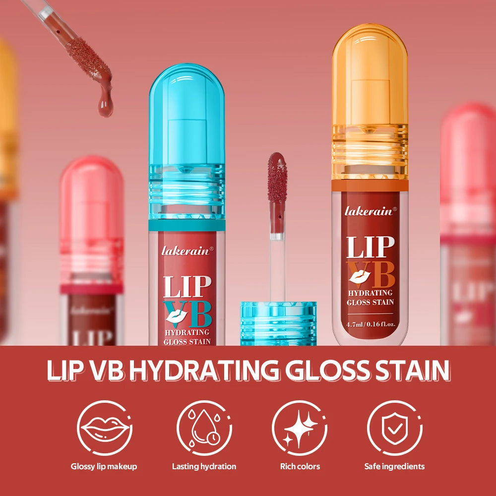 Lip Stain Vb Hydrating Gloss Stain 12HR Hydration Long-Lasting Moisturize Nourish Lips Hydra Honey Instant Glossy Wetness Makeup HIP