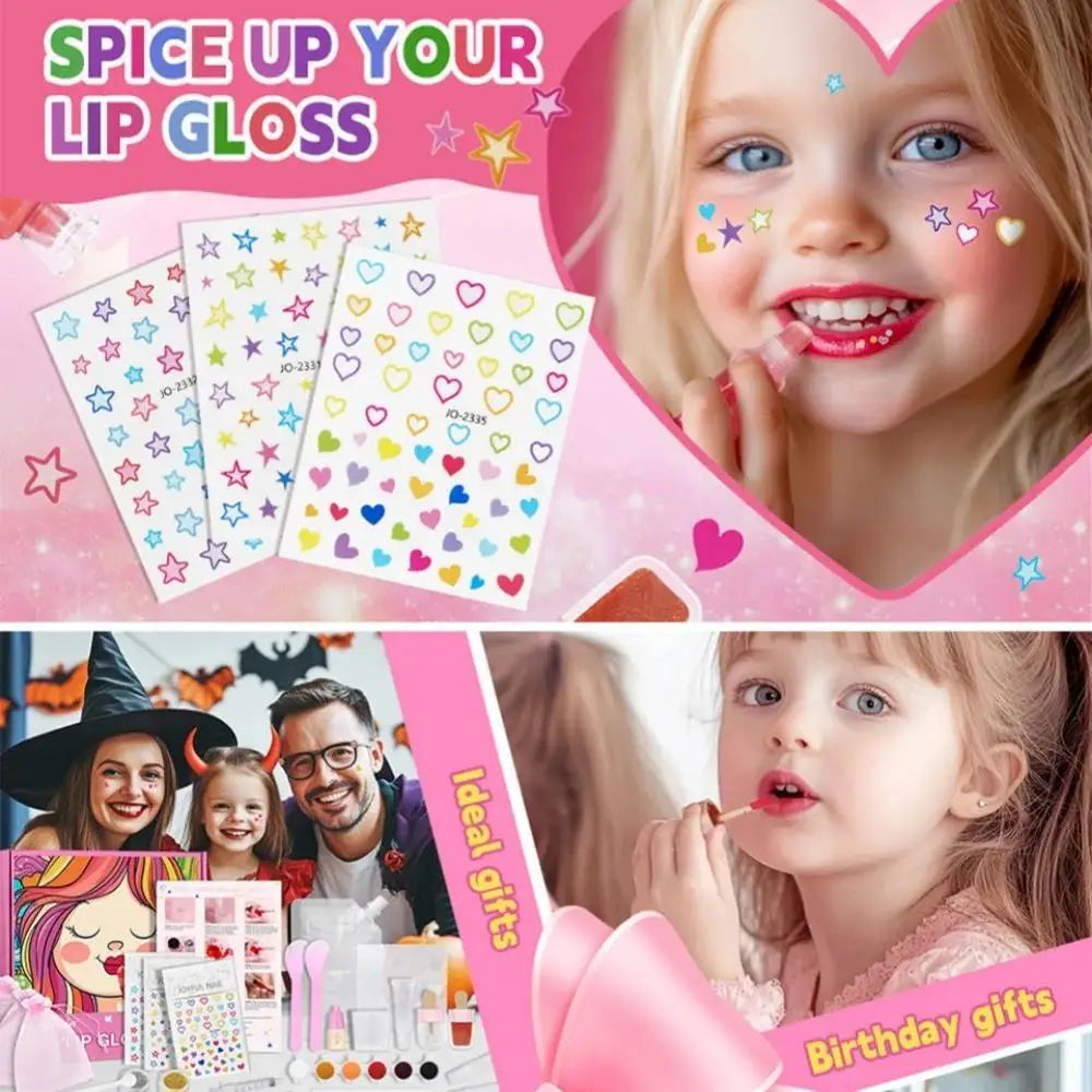 Kids DIY Lip Gloss Making Kit – Fun Creative Makeup Set DIY Lip Gloss Kit HIP