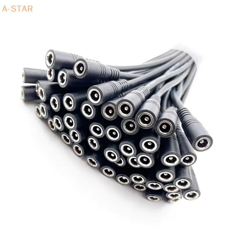 10-Pack DC 5.5x2.1mm Male Female Cable Connectors for LED Strips DC Cable Connector HIP