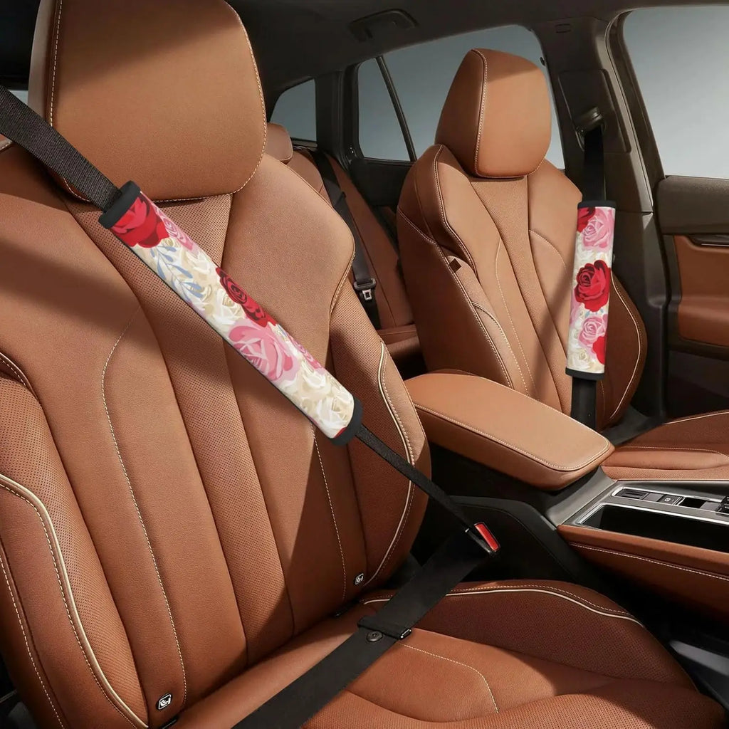2-Pack Heart Print Car Seat Belt Shoulder Pad Covers | HIP Seat Belt Cover HIP