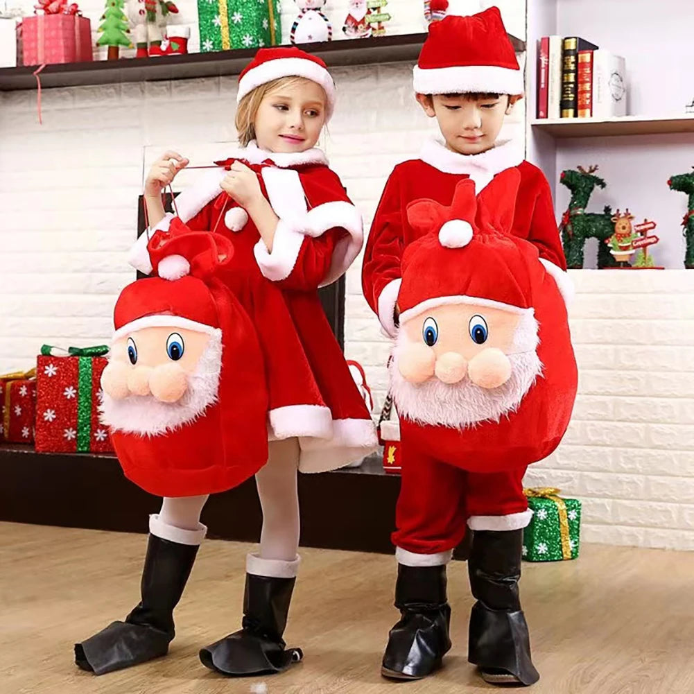 1PCS Velvet Santa Sack Velvet Reusable Christmas Bags Drawstring for Gifts Wrapping Large Xmas Bags for Presents HIP