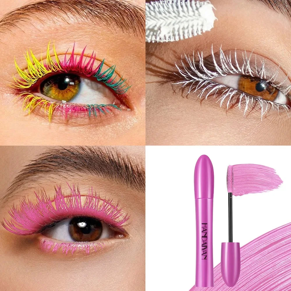 10 Color Waterproof Volumizing Mascara Smudge-Proof Curling Long-Lasting Sapphire Blue Pink Mascara for Bold Eye Look Cosmetics HIP