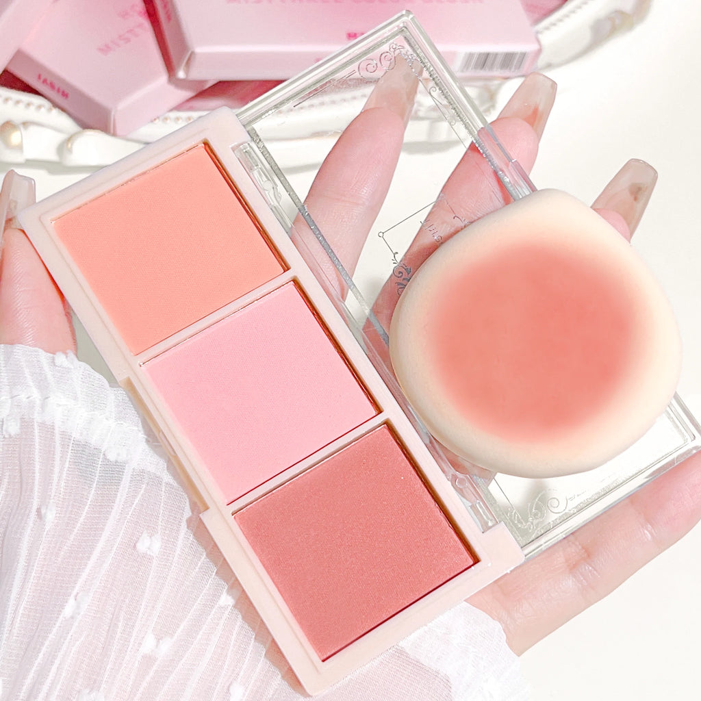 HISYI Three-Color Matte Blush – Natural Long-Lasting Finish Matte Blush Palette HIP
