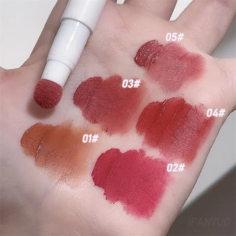 Lip Powder Cream Air Cushion Lips Cream Matte Brick Red Lip Glaze Mud Lipstick Pen Non-Stick Cup Female Lip Tint Korean Makeup HIP