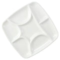 7-Well Square Paint Palette – White Imitation Porcelain 15cm Artist Paint Palette HIP -