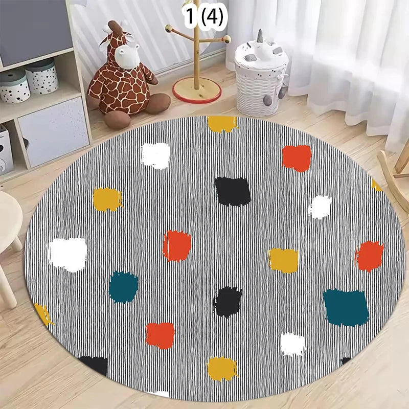 Coquette Bow Round Area Rug – Colorful Stripe Ribbon Print Round Area Rug HIP 4 40X40CM
