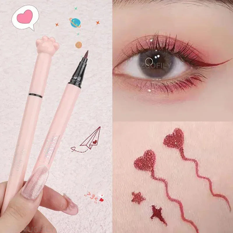 SUAKE 1Pcs Black Liquid Eyeliner Makeup Pen Waterproof Long-lasting Eyeliner Sweat-proof Not Easy to Smudge Cat's Claw Pen HIP