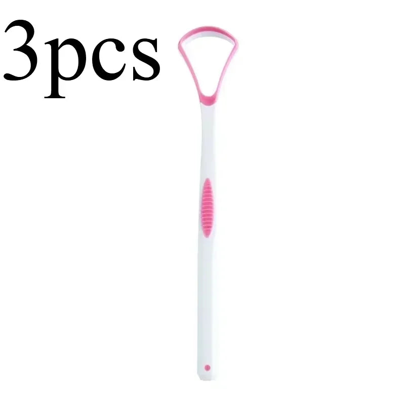 Reusable Tongue Scraper & Brush for Fresh Breath | RUZOFO Tongue Scraper HIP C759-Pink-3 pcs