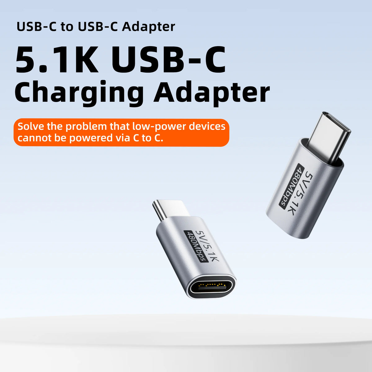 USB-C 5.1K Resistor Charging Adapter – 5V Overvoltage Safe USB-C Charging Adapter HIP