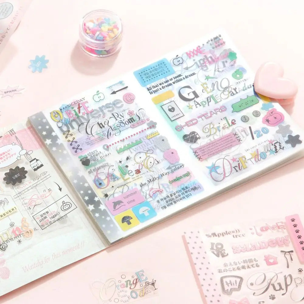 Y2K Sticker Book – 20 Pages Cute Cartoon Scrapbooking Stickers Decorative Sticker Book HIP