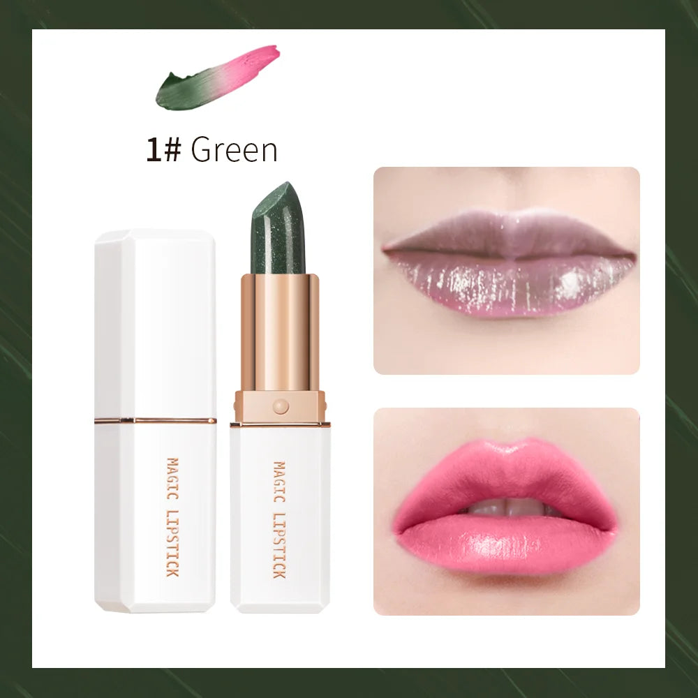 lakerain 6 Colors Magic Lipstick Temperature Color Changing Lip Stain Gloss Moisturizing And Long Lasting Waterproof Lip Balm HIP 01 green Full Size