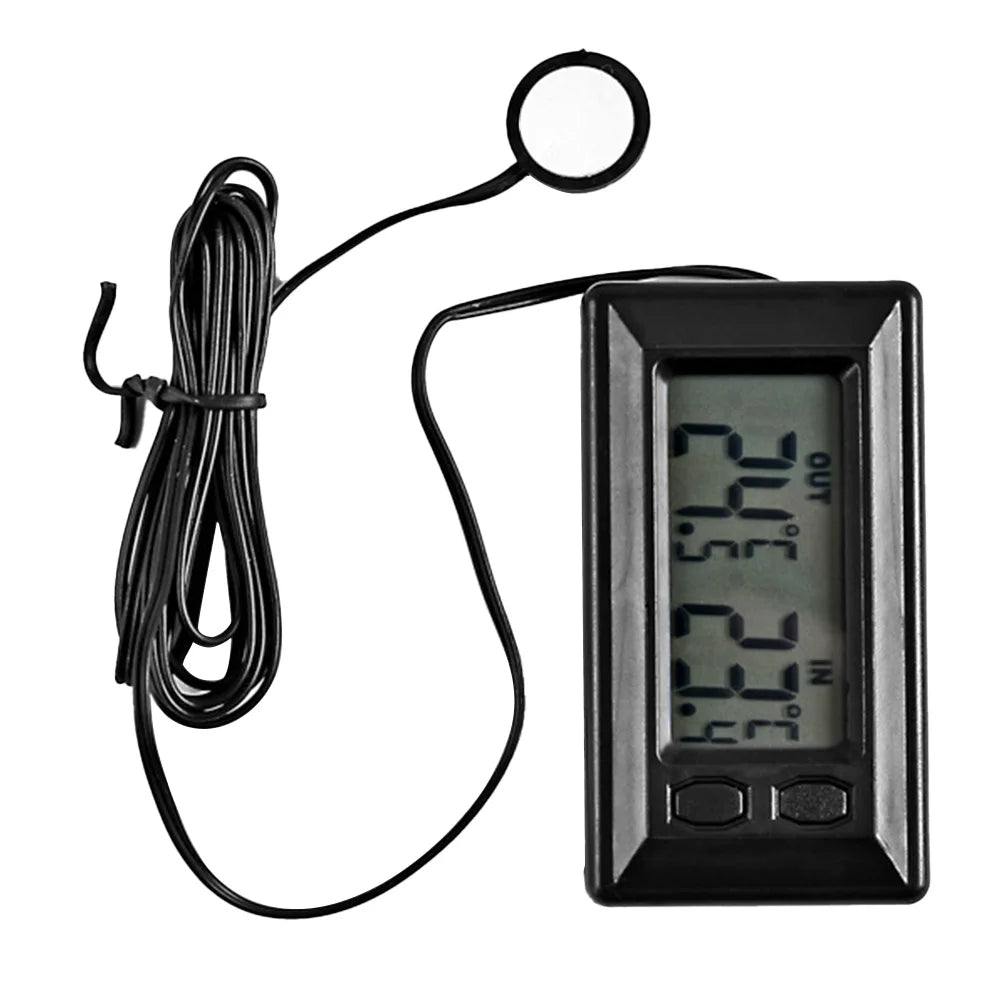 Auto Car LCD Digital Display Indoor Outdoor Thermometer Meter With 1.5m Cable Thermometers Inside and Outside Cars Tools Instrum HIP black