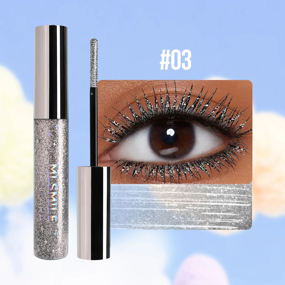 MLSMILE Glitter Pearlescent Mascara – Waterproof & Volumizing Glitter Mascara HIP sku3