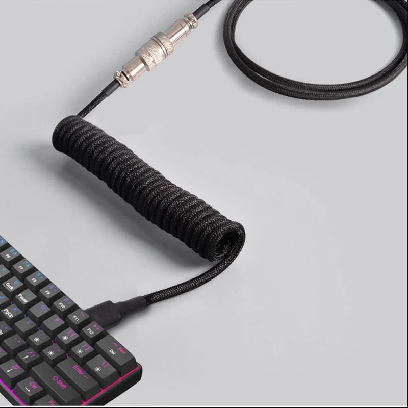 OULLX Mechanical Keyboard Coiled Cable USB & Type-C Aviator Keyboard Coiled Cable HIP