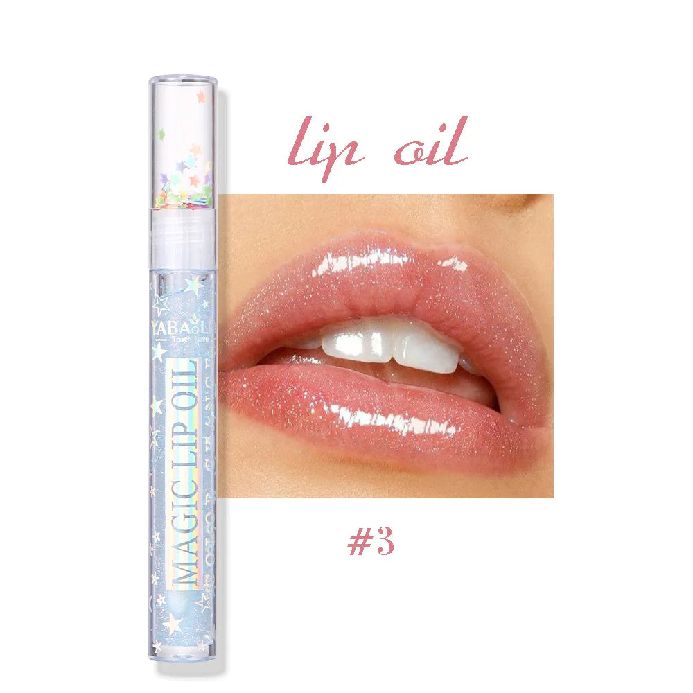 Lip Gloss Set Plumping Transparent Gloss Lip Oil Makeup Moisturizing Glitter Clear Mirror Lipstick Primer Cosmetic HIP 03