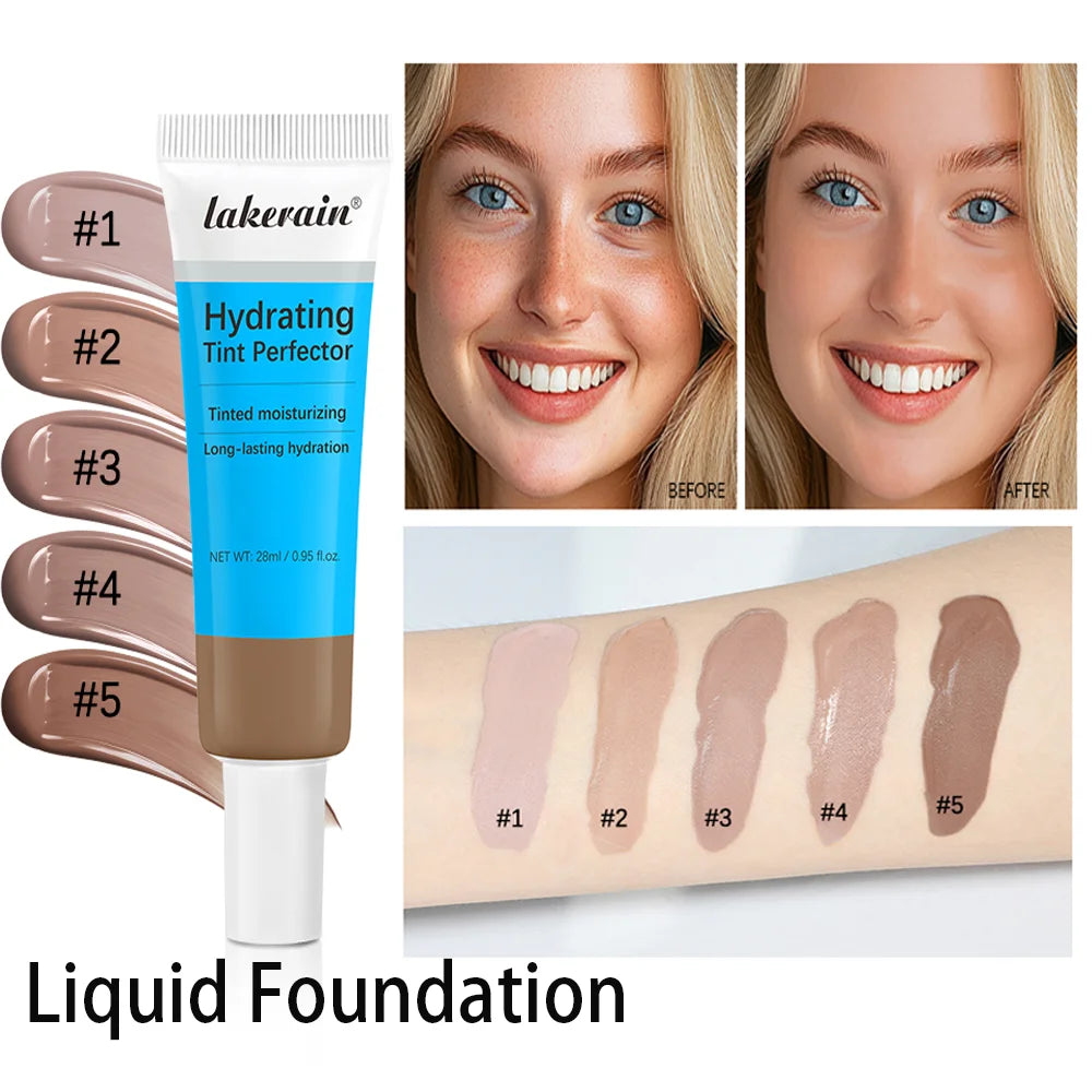 Skin Hydrating BB Cream Skin Tint Perfector Liquid Foundation Brightens Base Concealer Foundation Cosmetics HIP