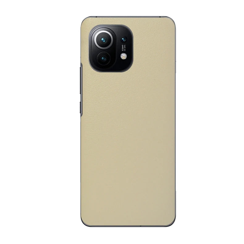 Leather Grain Phone Back Skin Wrap Sticker for Xiaomi Mi Phone Back Skin HIP Beige Redmi K40 Pro