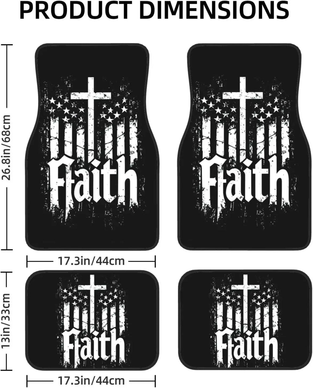 Christian Distressed USA Flag Car Floor Mats – Set of 4 Car Floor Mats HIP