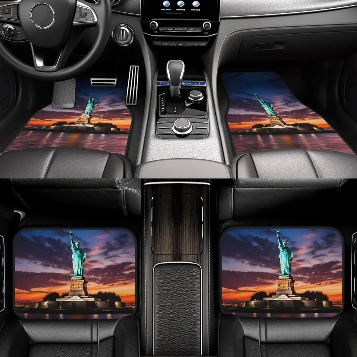 Statue of Liberty USA 4-Piece Car Floor Mat Set | Patriotic Car Floor Mat Set HIP