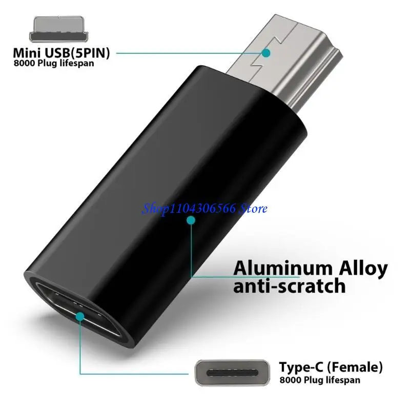 Mini USB to USB-C Adapter | 480Mbps Data Sync & Charging USB Adapter HIP