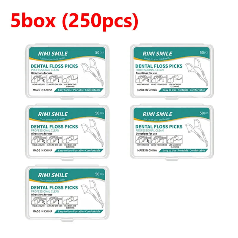 RUZOFO Disposable Dental Floss Picks – Portable Oral Care Dental Floss Picks HIP C607-5 Box