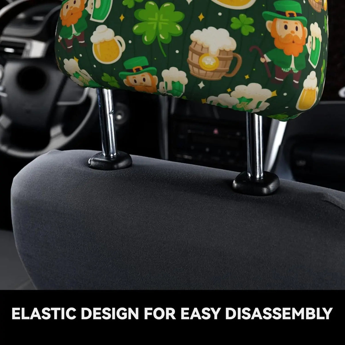 St. Patrick's Day Car Headrest Covers – 2-Pack Universal Car Headrest Covers HIP