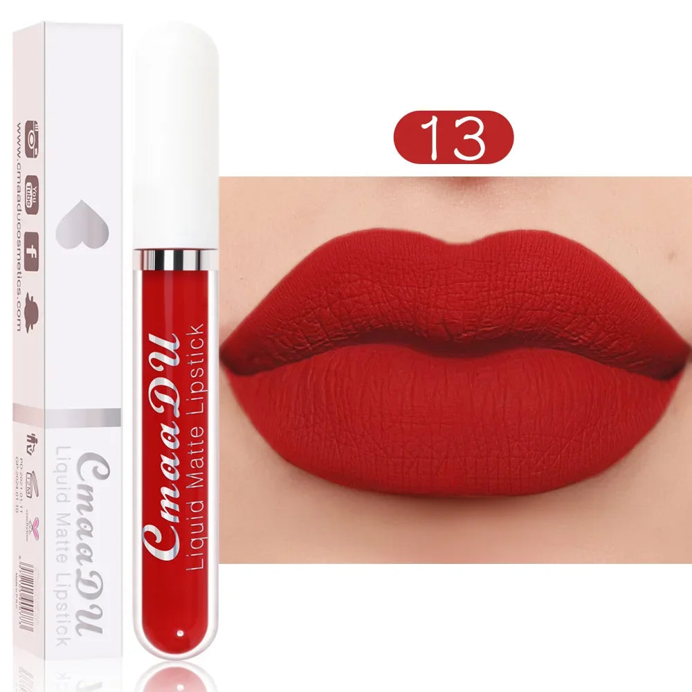 CmaaDu 18-Color Matte Velvet Liquid Lipstick – Waterproof Matte Liquid Lipstick HIP