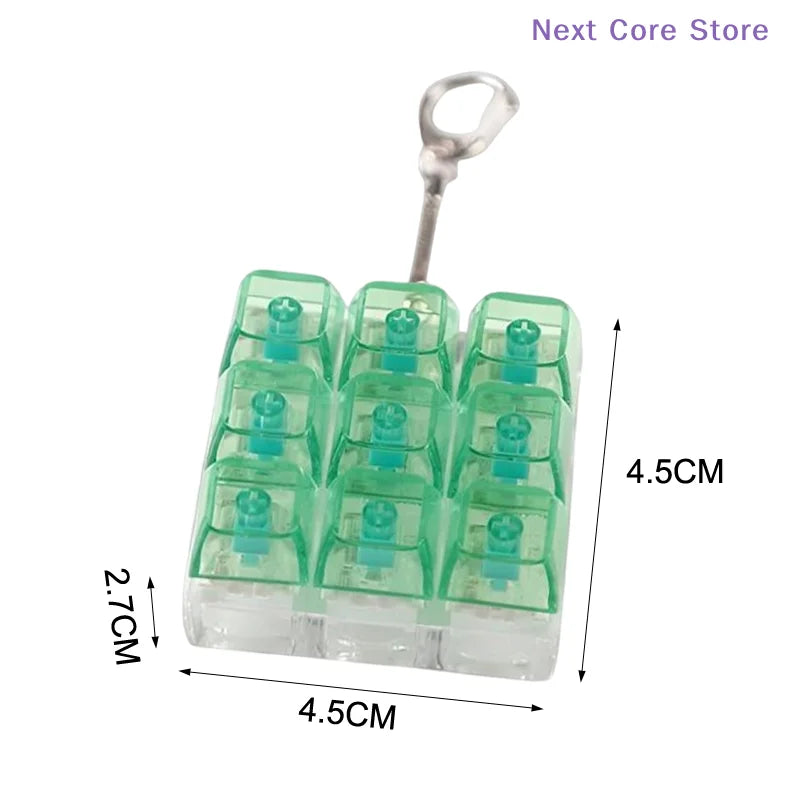 9-Key Mechanical Keyboard Switch Tester Fidget Keychain Toy Fidget Keychain Toy HIP