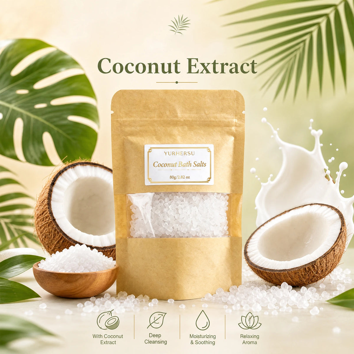 Coconut Exfoliating Bath Salt – Spa Body Scrub | YURHERSU Exfoliating Bath Salt HIP