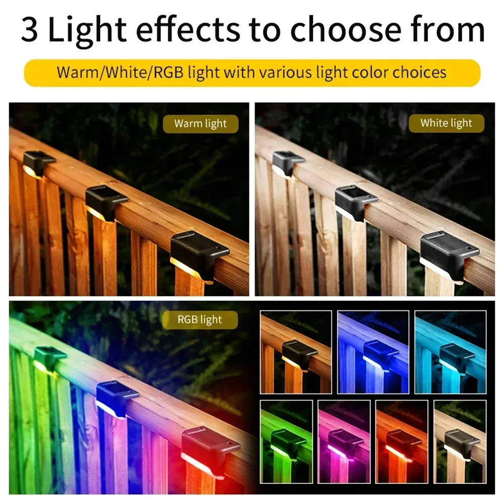 Waterproof LED Solar Deck Lights Street Wall Lamp Outdoor Fence Post Solar Light For Garden Courtyard Patio Stairs Pool Decor HIP
