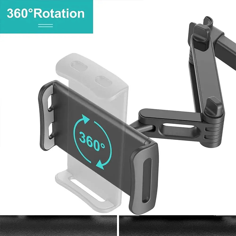 Car Headrest Phone & Tablet Holder – 360° Telescopic Arm Car Headrest Mount HIP