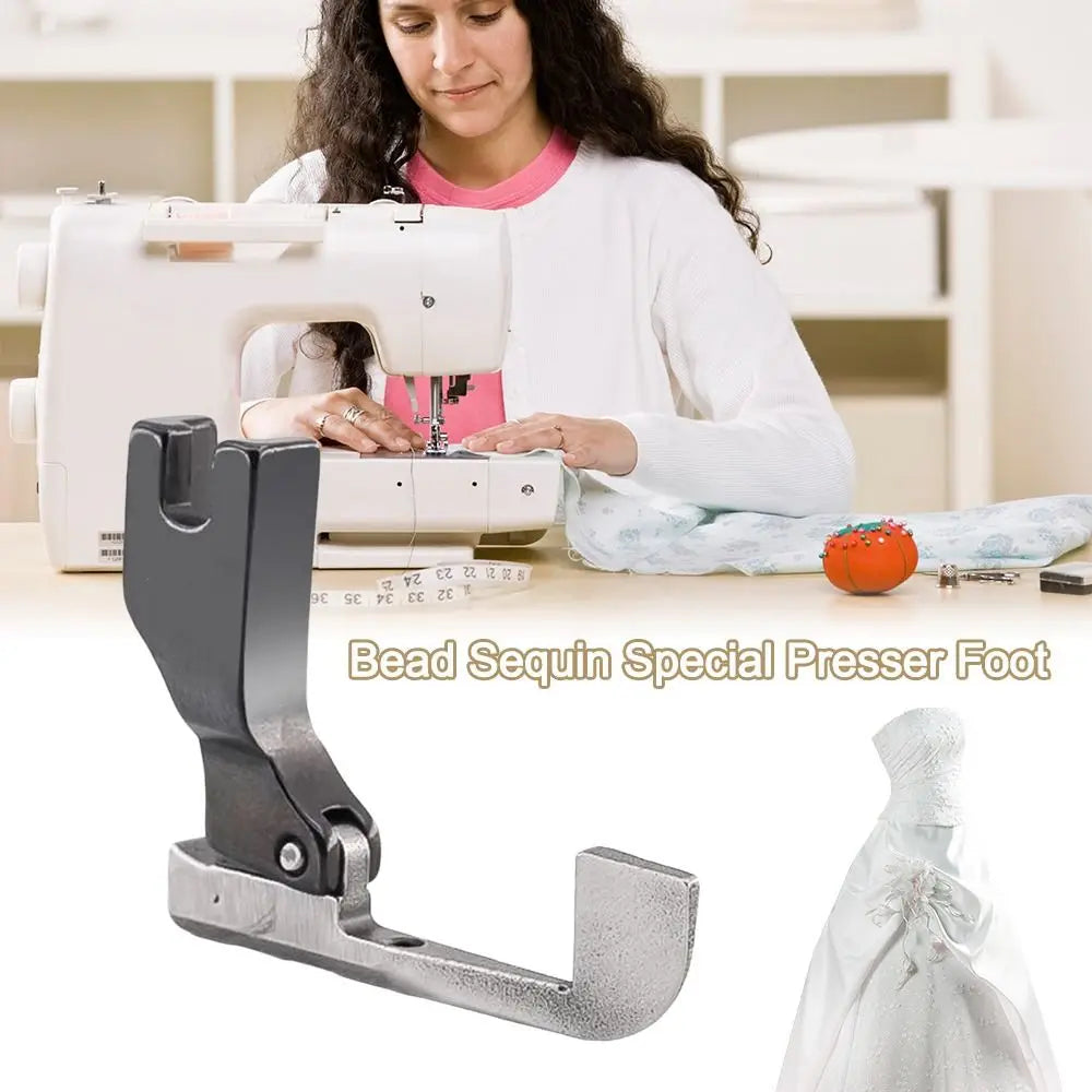 Steel Bead & Sequin Presser Foot – Easy Sewing Attachment Sewing Presser Foot HIP