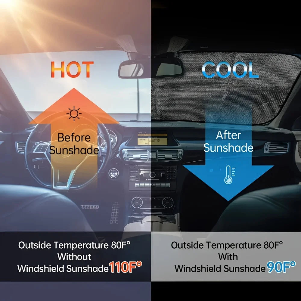 Driving Chihuahua Car Sunshade – Foldable, 4 Suction Cups Car Sunshade HIP